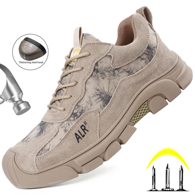 Zapatos de seguridad para hombre y mujer, zapatillas de trabajo con punta de  acero, botas de seguridad ligeras, zapatos con punta de acero - AliExpress