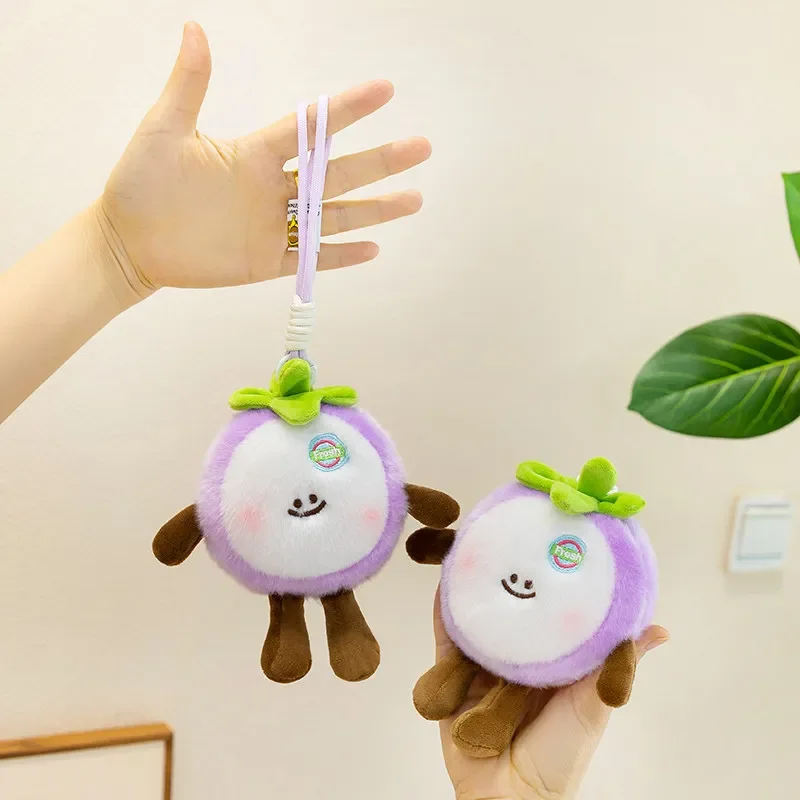 귀여운 과일 플러시 백팩 펜던트 카와이 봉제 음식 인형 망고 바나나 키위 두리안 용과 부드러운 솜털 플러시 인형 선물