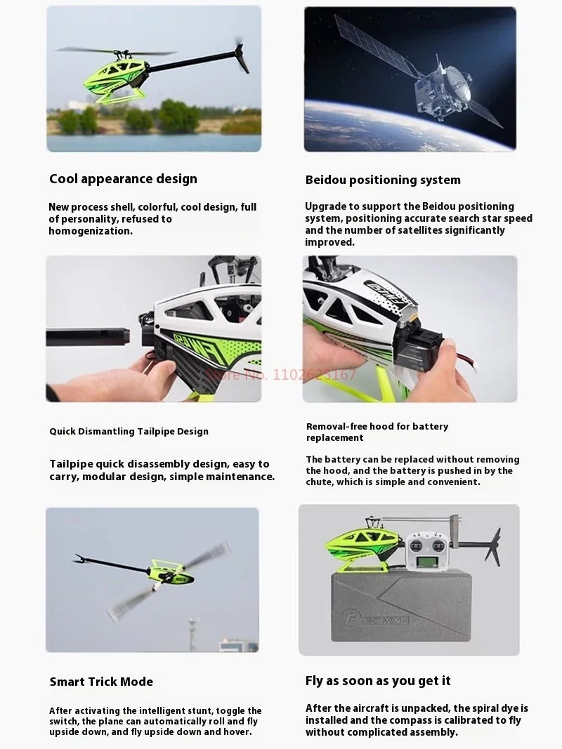 FLYWING FW450 RC 6CH 3D FW450L V3 Smart GPS FBL Gyro Helicopter RTF H1 Flight Controller Brushless Remote Control Helicopter Toy 5