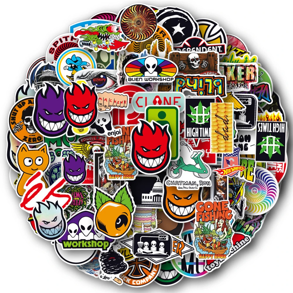 10/30/50/100pcs Street Style Logo Stickers Aesthetic Graffiti Skateboard Laptop Motorcycle Helmet Kids Cool Sticker Toys Decals