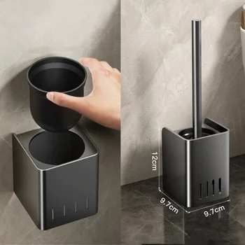 Spazzola per WC in acciaio inossidabile Spazzola per pulizia per WC Appeso a parete Pavimento Strumenti per la pulizia della casa Set di accessori per il bagno 1