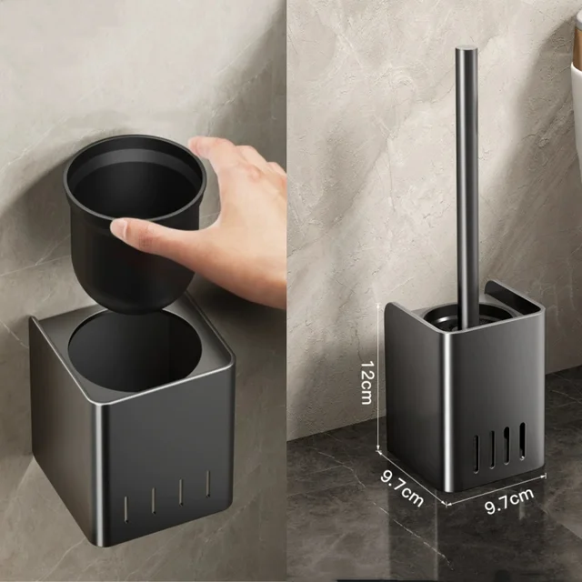 Spazzola per WC in acciaio inossidabile Spazzola per pulizia per WC Appeso a parete Pavimento Strumenti per la pulizia della casa Set di accessori per il bagno 1