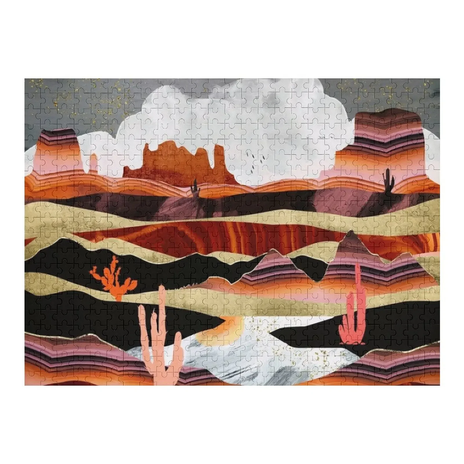 Coral Desert Lake Jigsaw Puzzle Wooden Decor Paintings Customizable Child Gift Puzzle