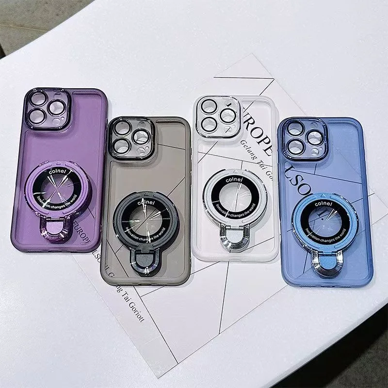 Shockproof Magnetic Bracket Clear Stand Phone Case