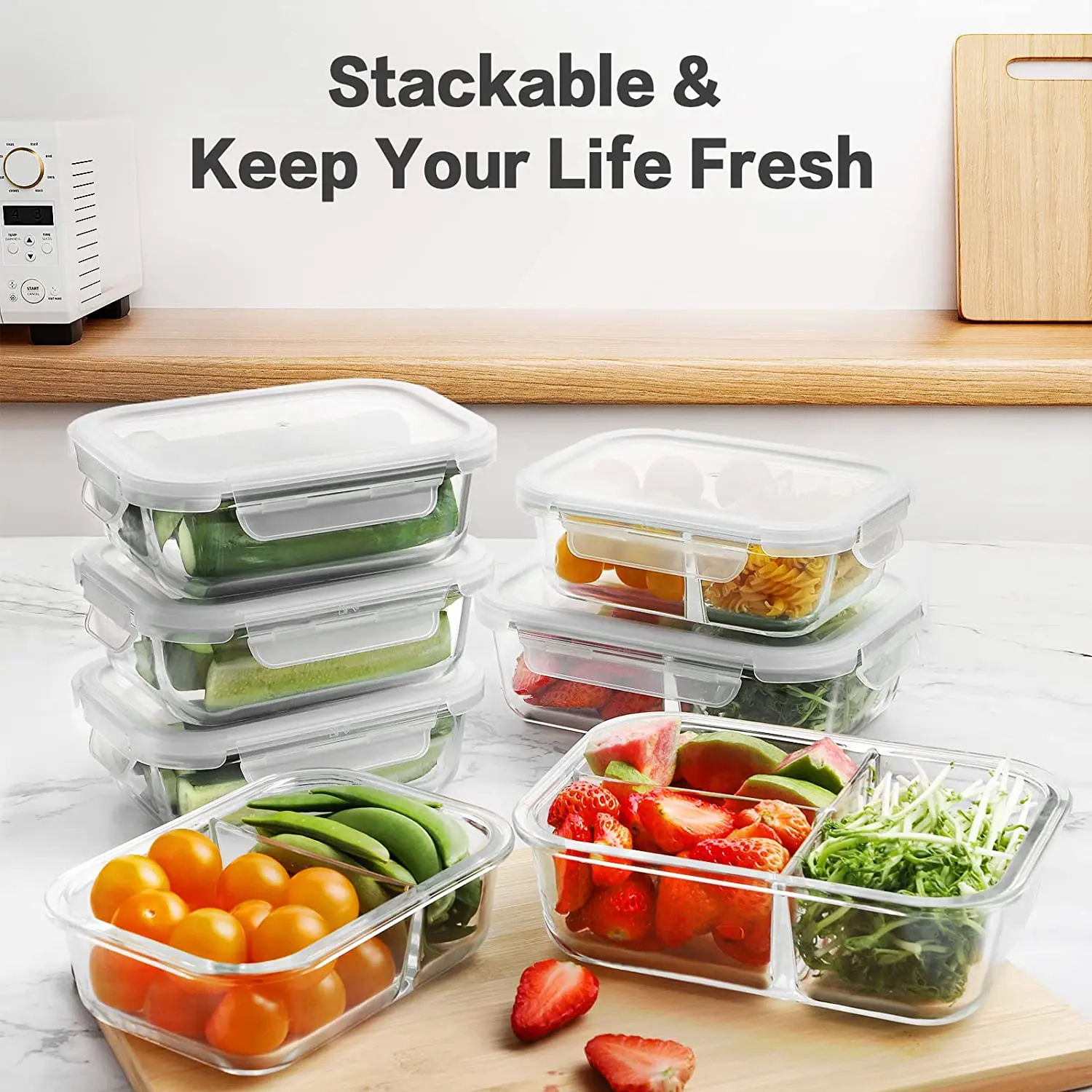 Glass Meal Prep Containers Glass Food Storage Containers with Lids - China Glass  Container and Glass Food Container price