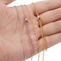 Chaînes à maillons de câble couleur or en acier inoxydable, 10 pièces, pour bricolage de colliers pour femmes, fournitures de fabrication de bijoux, vente en gros, chaîne en vrac 6