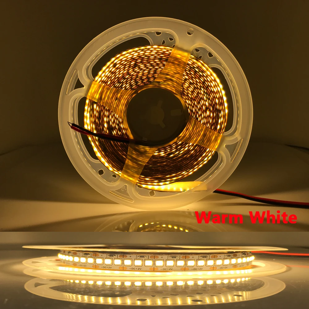 

DC 12V Led Strip Light 2835 5m Warm White LED Strip Tape Diode Not Waterproof Lamp Light Strips Kitchen Home Decor TV Ledstrip