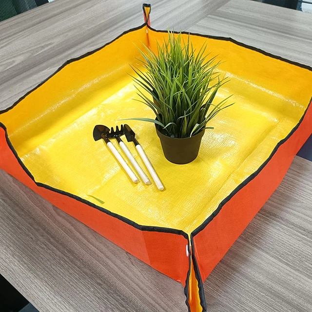 50-100 Cm-Es Ültetési Szőnyeg Kertészeti Növények Repotja Cserepes Pad Összecsukható Kerti Növényi Edénytranszplantáló Vízálló Szőnyegek - Image 4