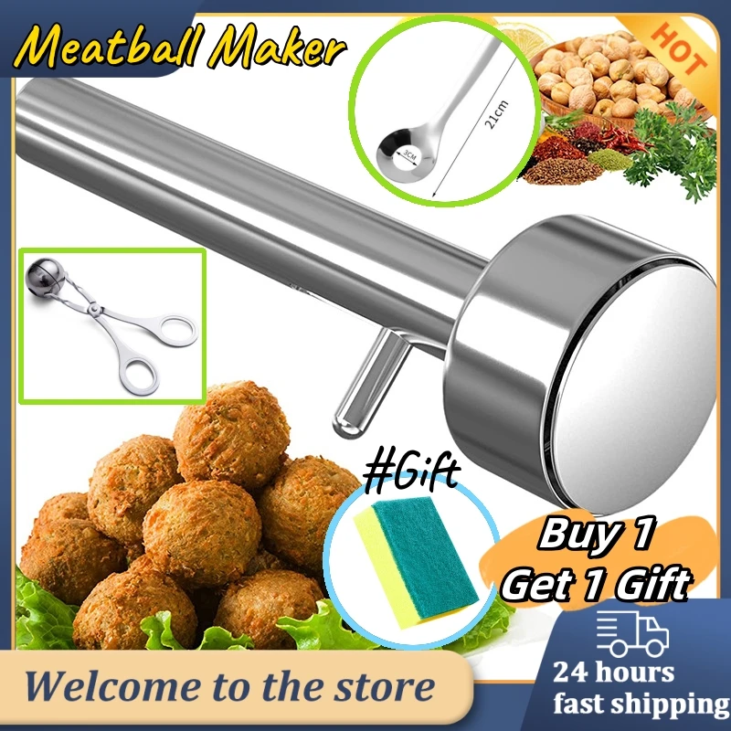 

Meatball Maker Creative Meat Press Tools Stainless Steel Non-stick Kitchen Meat Tools Meatballs Spoon Cooking Meat Tools