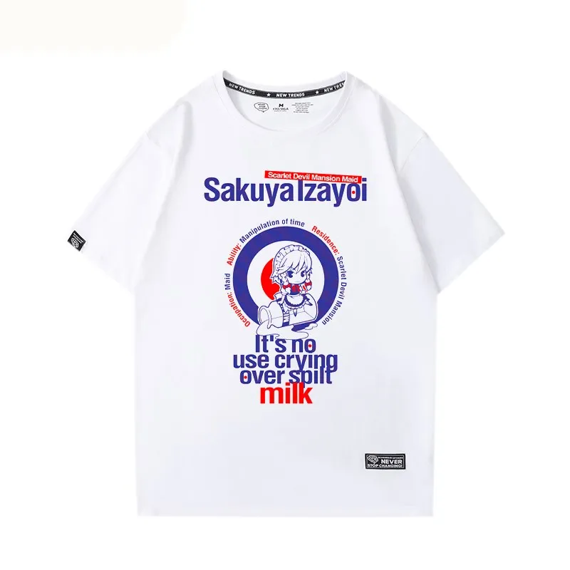 

Touhou Project Sakuya Izayoi Hakurei Reimu Kirisame Marisa Cosplay Print Cute Tee Shirt Anime Casual Summer Short Sleeve T-shirt