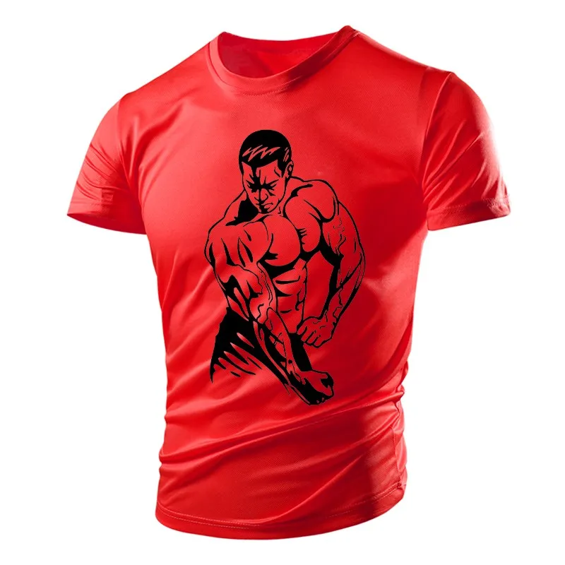 Gym Sports Men's T-shirt Muscle Pattern Running Quick-drying Short-sleeved 3d print t shirt