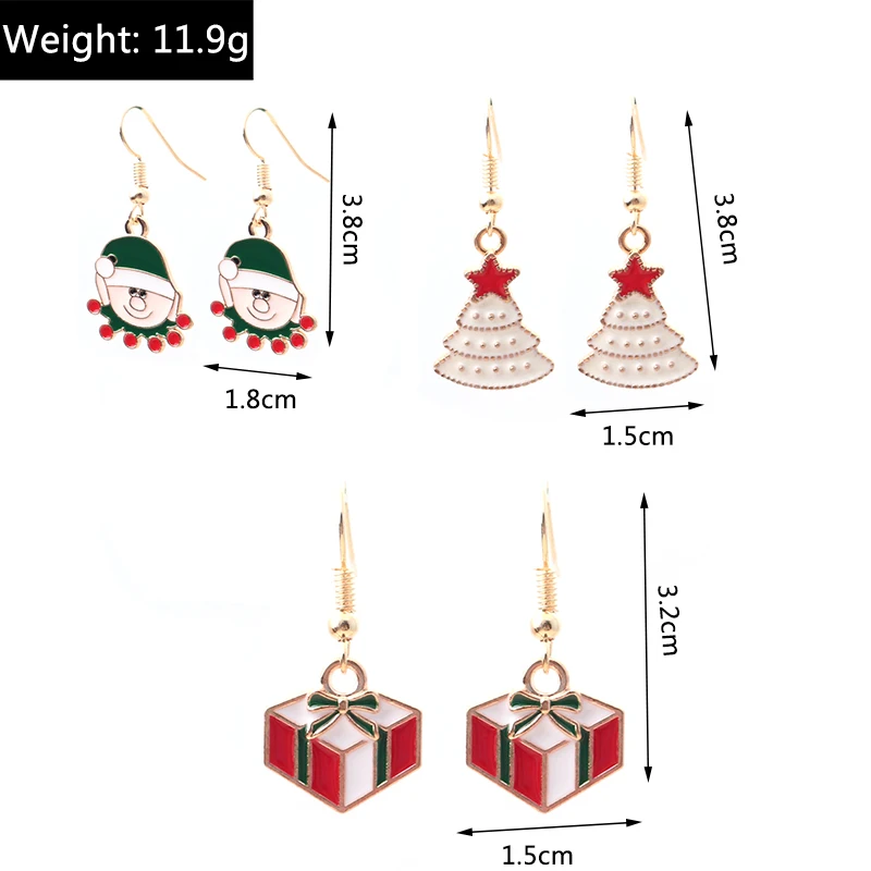 Leslie Hot Merry Christmas Ohrringe Weihnachtsmann Hirsch Baum Stern Glocke Schneemann Ohrringe Anhänger Frohes Neues Jahr Schmuck Geschenke – Detail 18