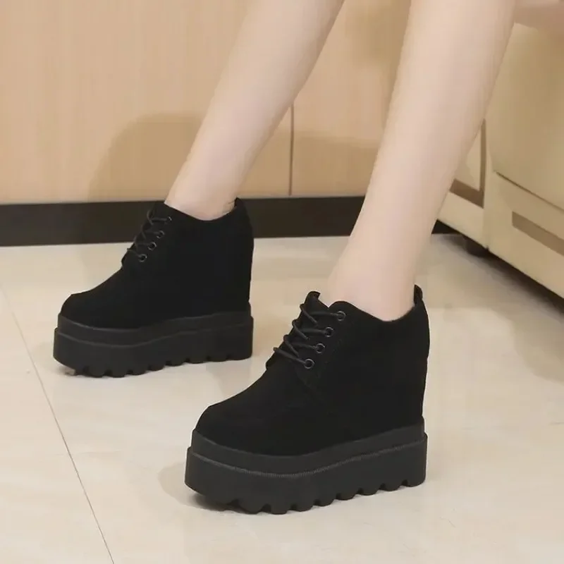 Women's High Platform Shoes 2023 New Autumn and Winter Wedge Casual Heel Waterproof Fashion Shoes Thick Sole Sports Boots Shoes