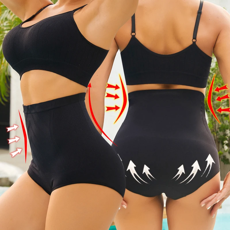 

M-XL сексуальные женщины бесшовные шейные костюмы кузова подъемного припоя брюшной полости похудение теплые трусы высокие пояса нижнее белье тонкое женское белье
