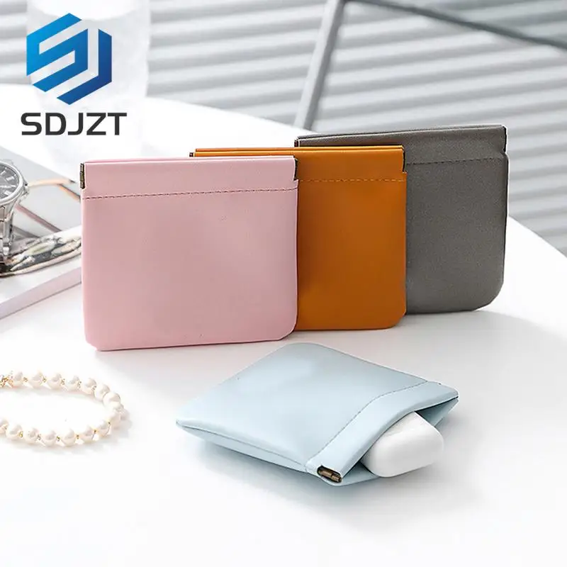 

1PC PU Earphone Bag Mini Portable Leather Earphone Bag Headphone Accessories Storage Mini Earbuds Package Case For Cable