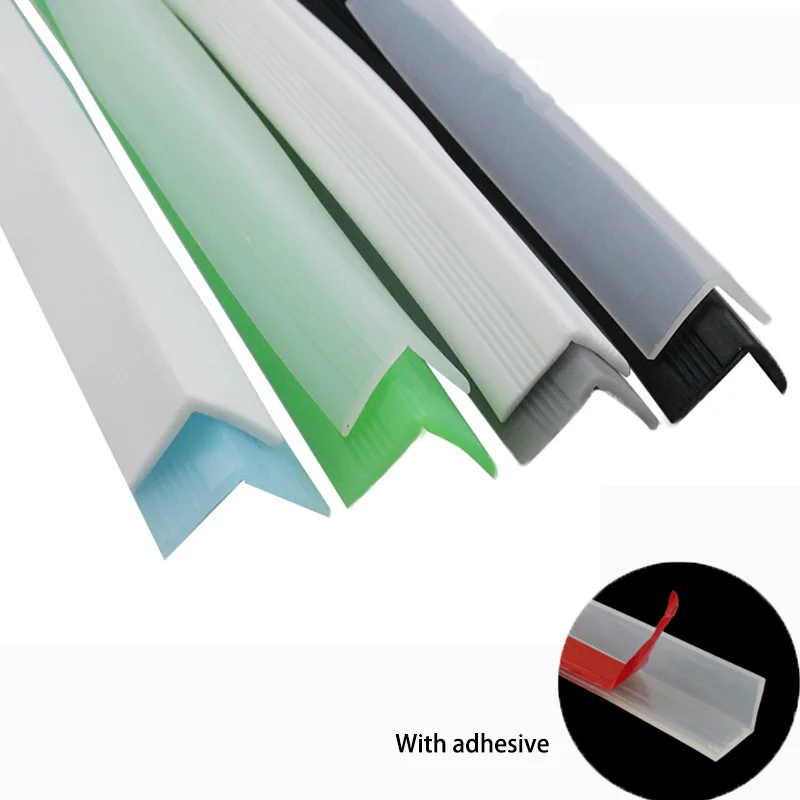 Sealing Strip Tape Silicone Seal Strip L Shaped Glass Angle Corner Protecor Collision Avoidance Gasket Decorative Bar Hemming