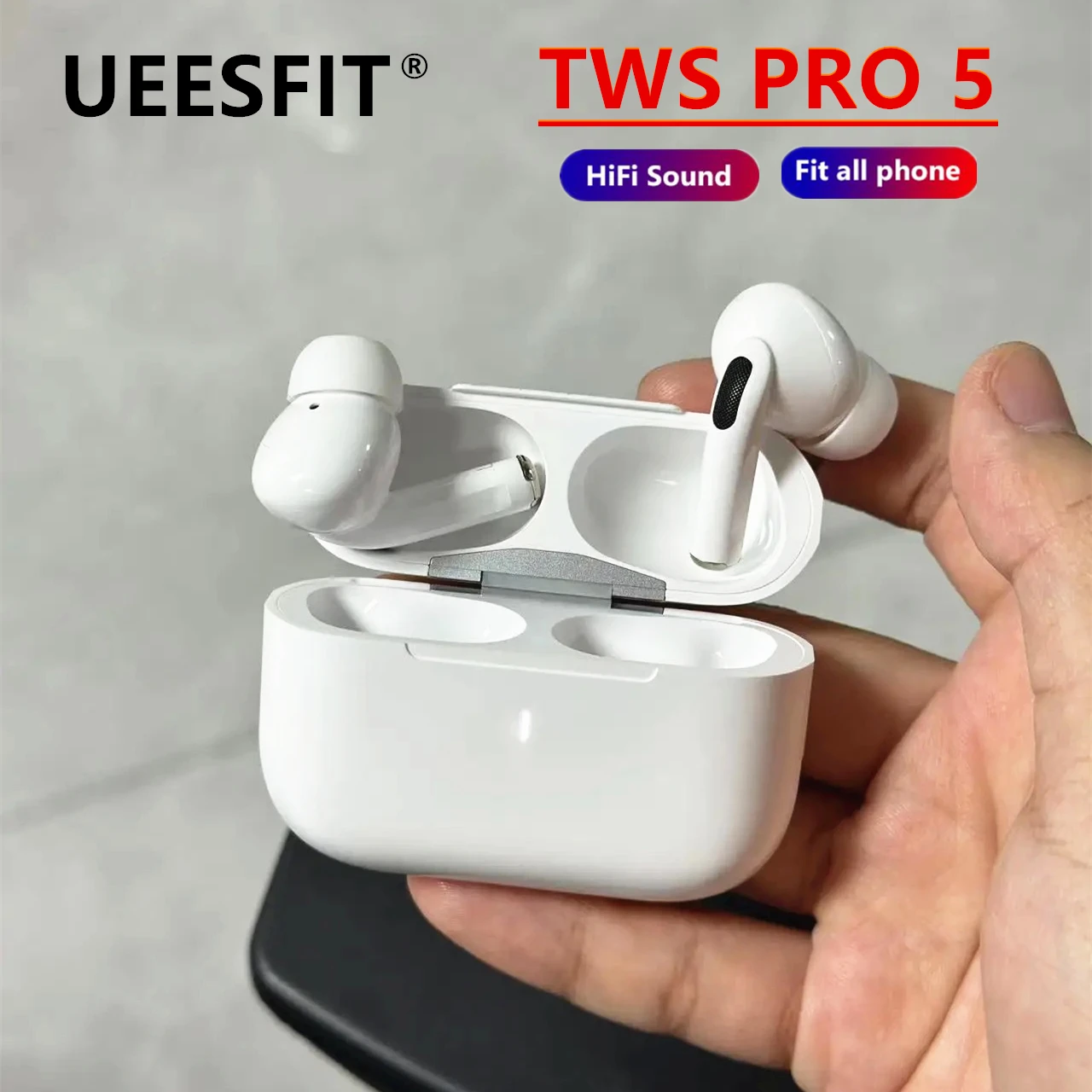 UEESFIT TWS Pro 5 Wireless Bluetooth Earphones Headphones ANC Noise Reduction Earbuds HiFi Sound Low Latency for IPhone Android 1