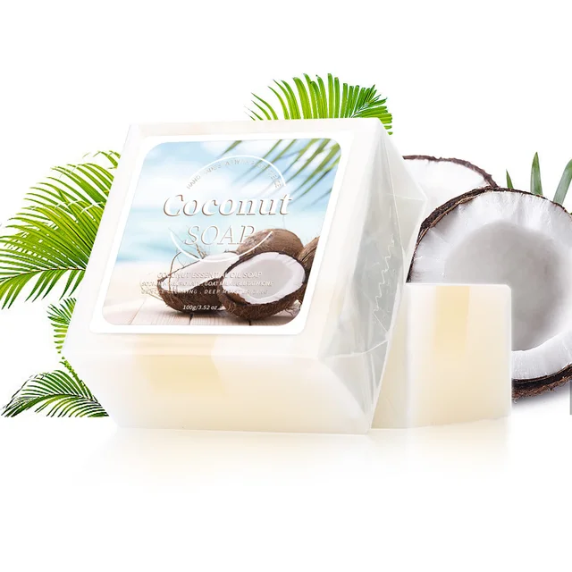 100g B + lait de coco bio pur extrait de plante savon fait main traitement du visage acné savon au lait de chèvre 1