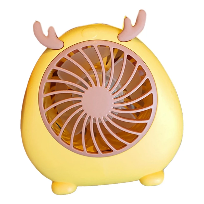 Creative New Fawn Handheld Small Fan USB Charging Student Cartoon Portable Key Chain Mini Fan Gift D