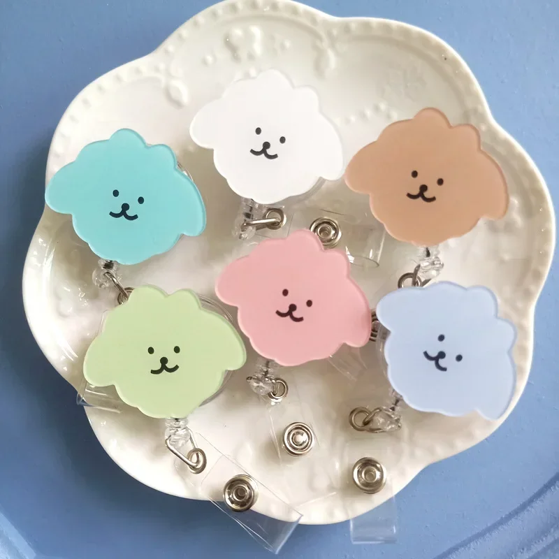릴홀더 동물 스타일 개 개폐식 배지 릴 간호사 및 의사 카드 홀더 사무실 및 병원 용품 소년 소녀 이름 카드