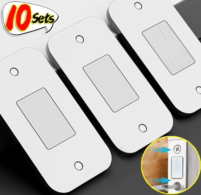 Self Adhesive Door Stops Magnetic Cabinet Catches Invisible Soft-Catch Anti-Rust Magnet Stickers Hidden Door Closer Cupboard