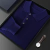 Men Knitwear Australian Wool Pullover Cashmere Sweater Polo Collar Thick Style Long Sleeve Warmth Basic Business Clothing Tops 5