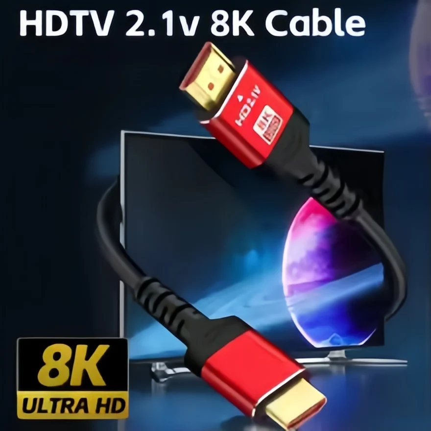 HDMI Cable 8K HDMI 2.1 Cable 8K@60Hz 48Gbps eARC/ARC HDCP 2.3 HDR for RTX PS5 PC Laptop Projector 4K/8K TV