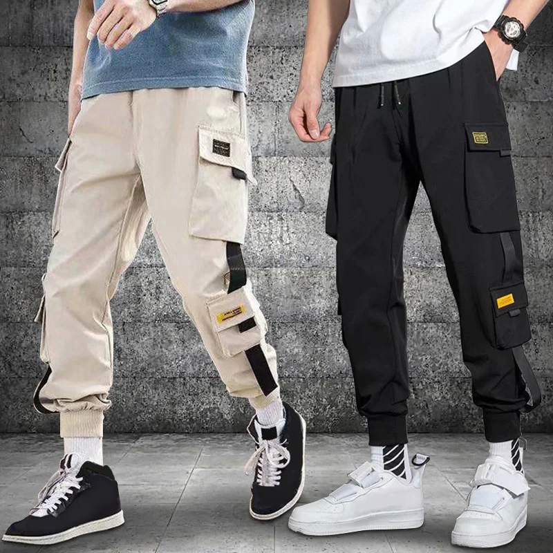 Large Pocket Large Capacity Leggings Loose Casual Radish Pants Men'S Fashionable Versatile Sports Pants Cropped Pants