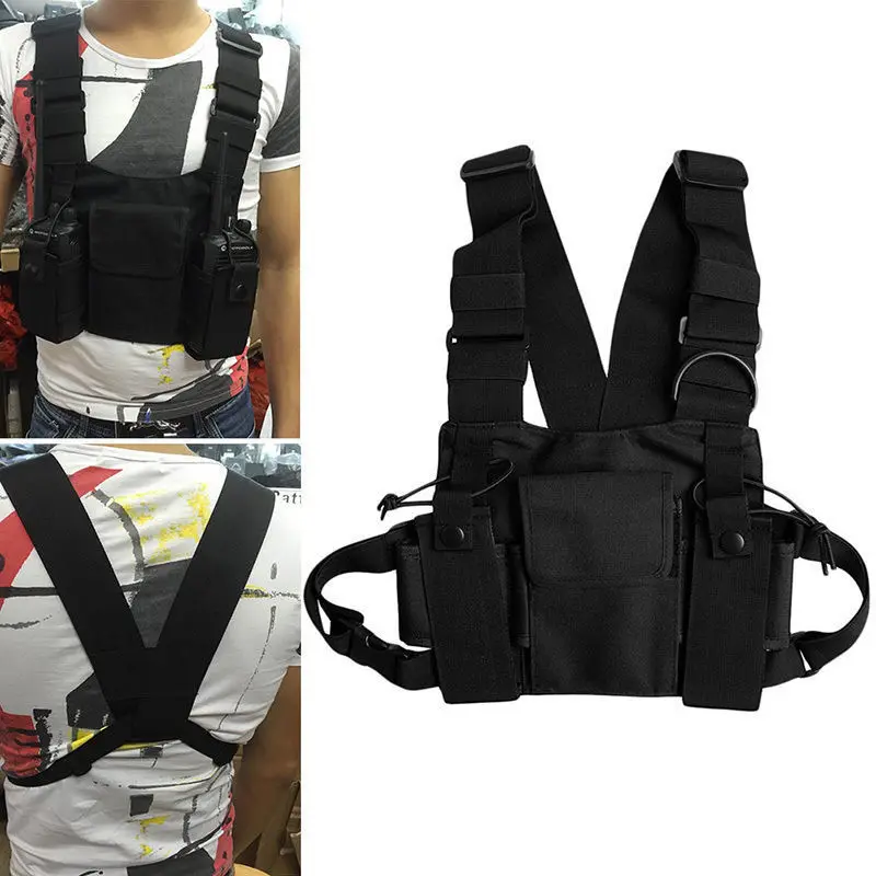 Baofeng Ham Radio CS Tactics Chest Hip Hop Front Pack Pouch Vest Rig Holster Case Bag for UV-5R UV-82 888S Wouxun Walkie Talkie