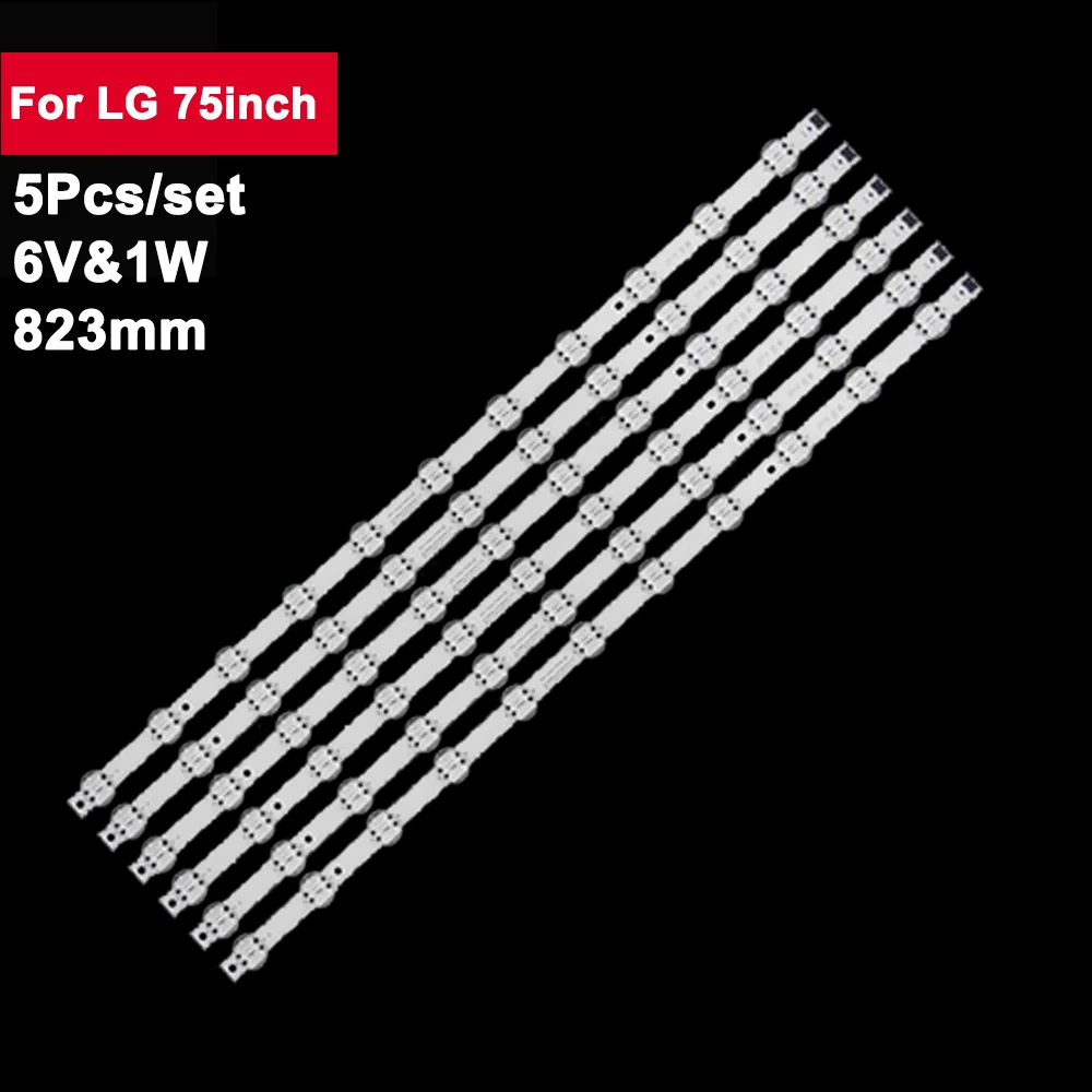 5pcs 6V 823mm Led Backlight Strip For LIG 75inch 11led CSP SSC_Trident_75UK65 75UK6200PCB 75UK6190PUB 75UK6570PUD 75UM7570AUE new 5pcs 9led 6v 715mm for lg 65 tv 65um7300plb 65um7300aue 65um7300plb ssc y19 trident 65um73 rev00 180929