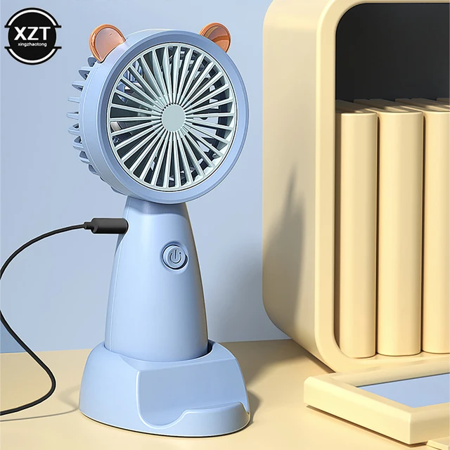Kézi Usb Töltő Ventilátor Mini Zsebventilátor Asztali Iroda Aranyos Néma Kültéri Utazási Hordozható Zsinór - Image 6
