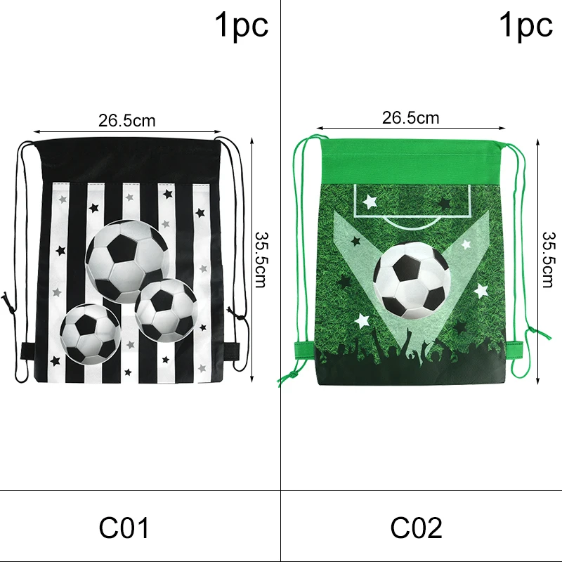 1/3pcs Non-woven Fabrics Soccer Drawstring Bags Birthday Party Boys Girls Favors Football Drawstring Bag Theme Party Supplies