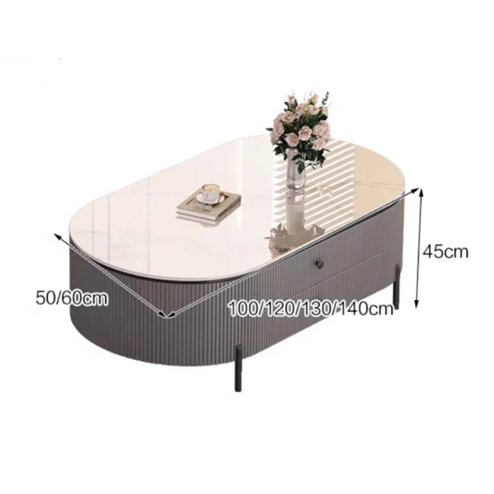 Modern Decorative Coffee Tables Luxury Decor Metal Minimalist Coffee Tables Unique Oval Stolik Kawowy Living Room Furniture 2