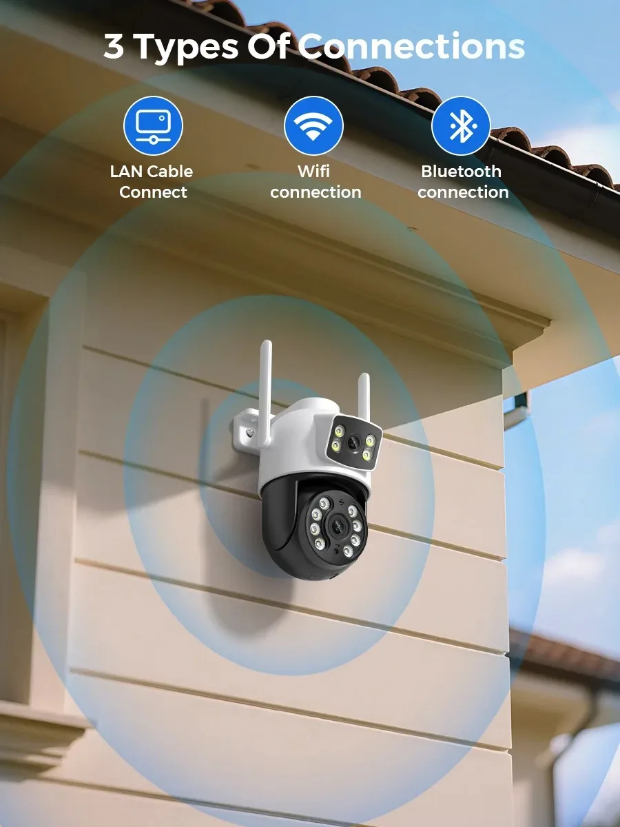 4K 8MP WiFi Surveillance Camera Dual Lens 10X Zoom PTZ IP Camera Auto Tracking Audio Video ONVIF Security CCTV Camera YOOSEE 4