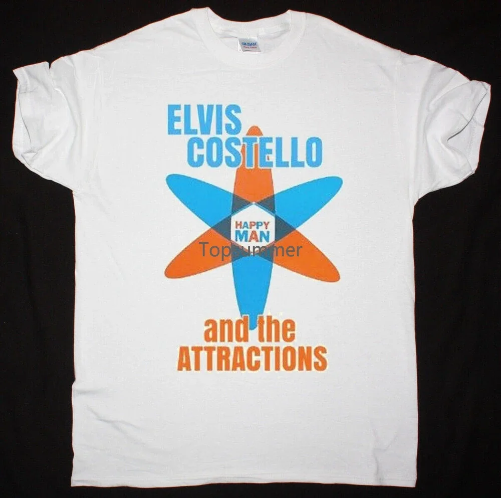 

Elvise Costello And The Attractions Get Happy White All Size Shirt Fa592