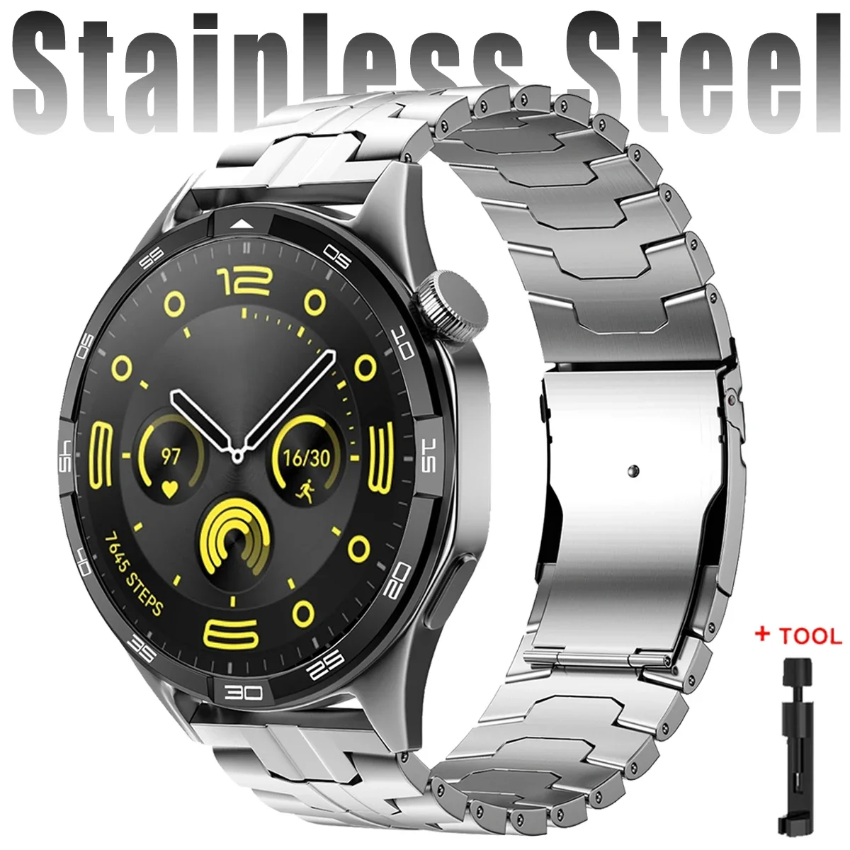 Luxury Titanium Watchband Bracelet, 22mm Strap