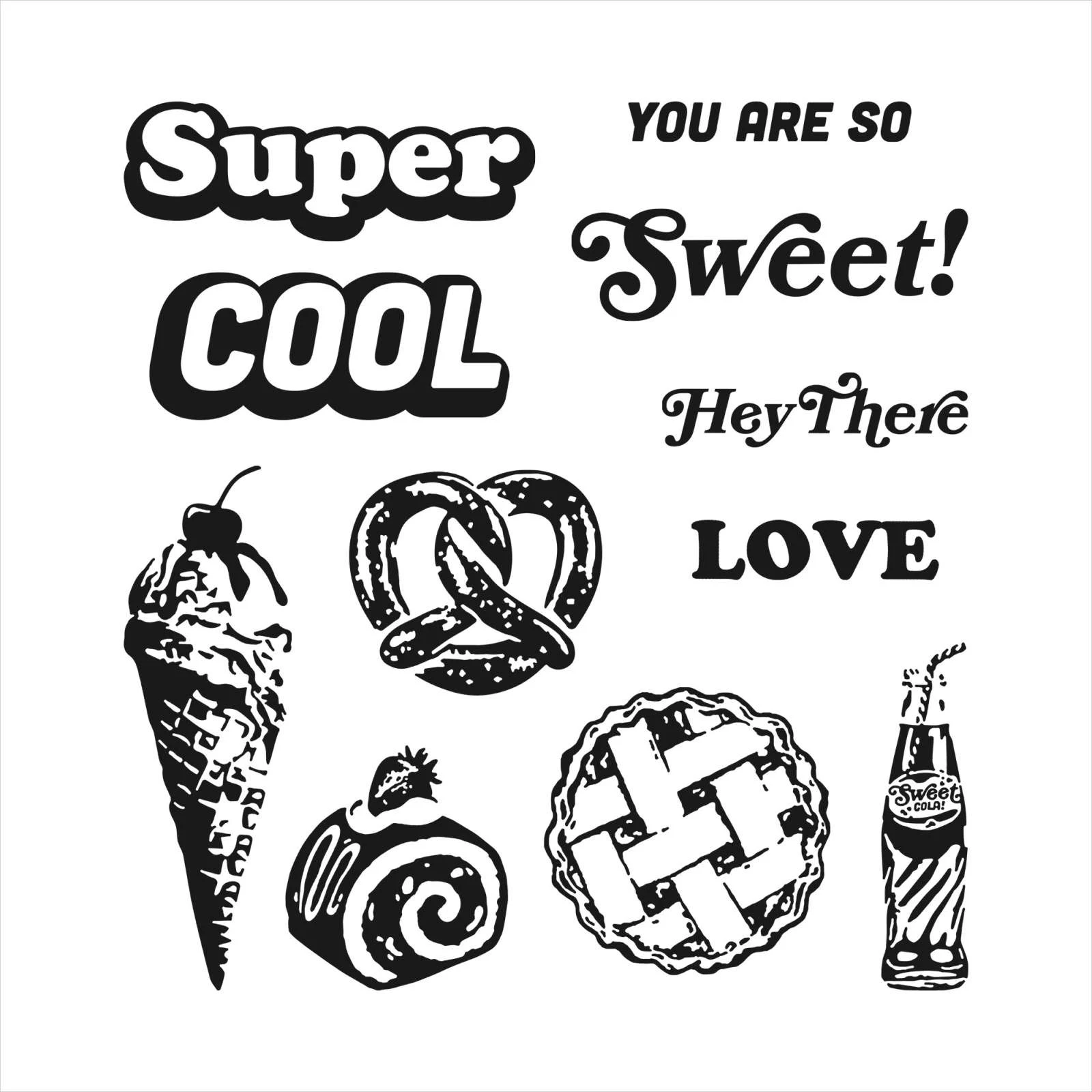 2023-2024 Catalogo Annuale Da Maggio Ad Aprile Nuovo Super Ice Cream Cola Word Pattern Clear Stamp Cutting Die Per Fare Scrapbooking Di Carte