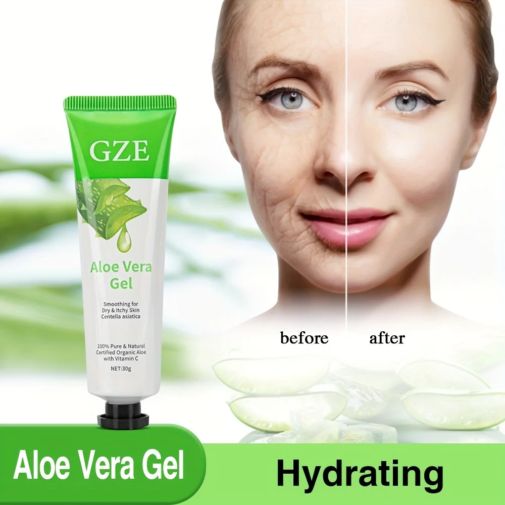 Skin Care Balm GZE 99% Aloe Soothing Gel Premium Nature Pure Aloe Vera Gel Face Dry Skin Vera Sunburn Relief Skin Moisturizer