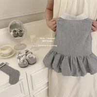Robe d'été pour petites filles, chemises longues rayées, robes élégantes d'anniversaire pour enfants de 0 à 7 ans, 25 3