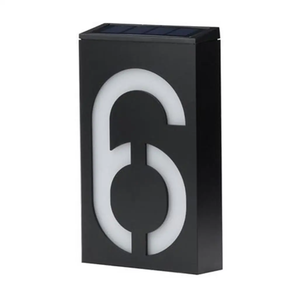 Solar Powered 0-9 LED Light House Address Number Street Road Doorplate Wall Lamp waterproof housing House Number Light house number signs house numbers number plate