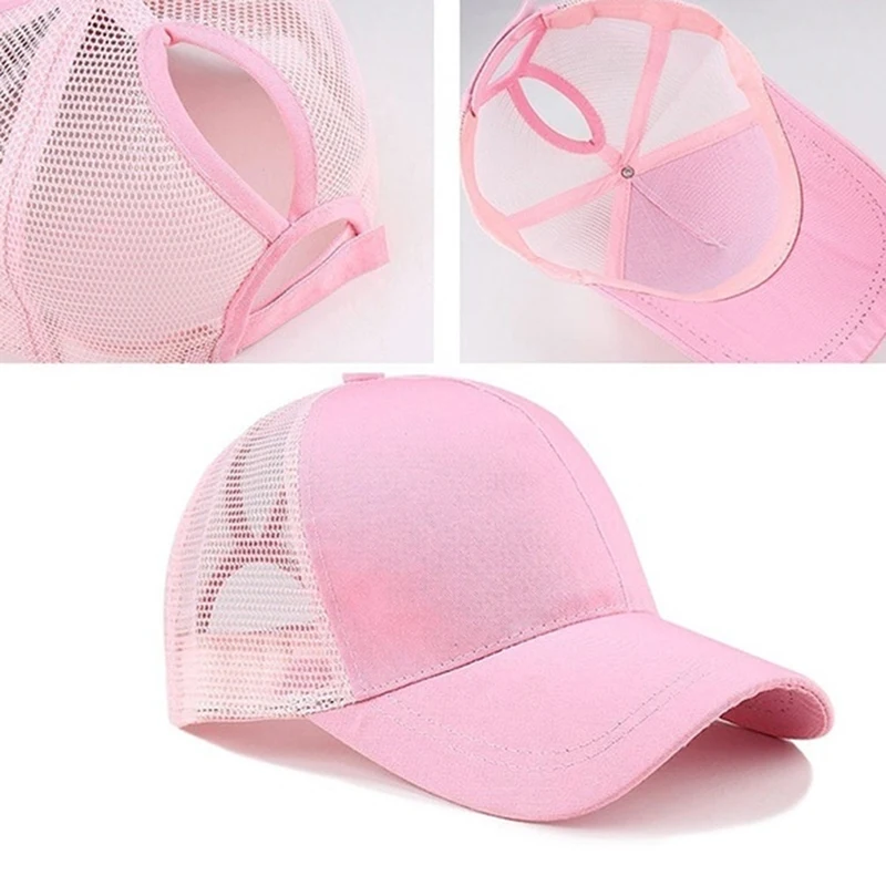 Heißer Verkauf 2024 neue Pferdeschwanz Baseball für Sommer Frauen einstellbare schwarze Mütze chaotisch Kappe Baumwolle Mädchen Snapback Mesh Caps Casual_voghion.com