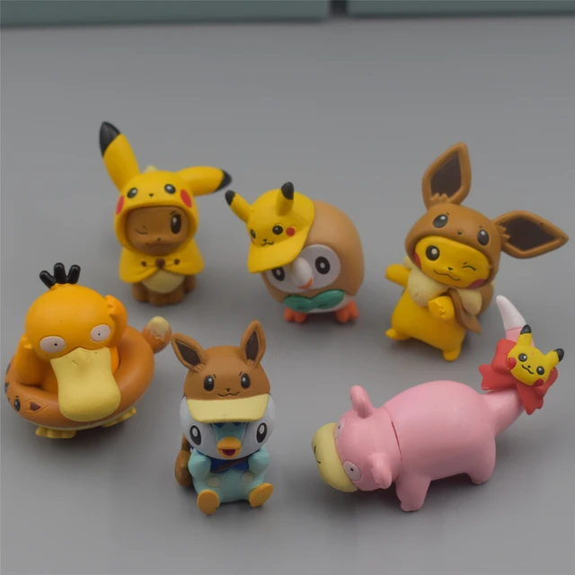 6 Pçs/set Pikachu Pokemon Anime Brinquedos Figura PVC Brinquedo Figura de  Ação para Crianças Aniversário Bolo Decoração Do Carro Ornamentos Presentes