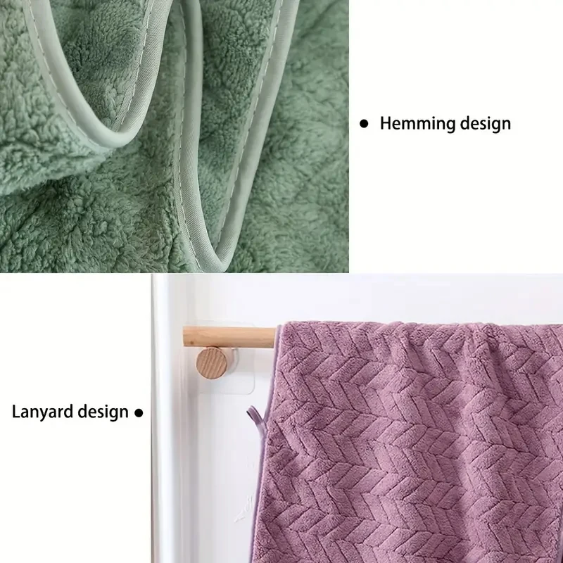 High Quality Thick Coral Velvet Bath Towel, Soft Absorbent Texture_voghion.com