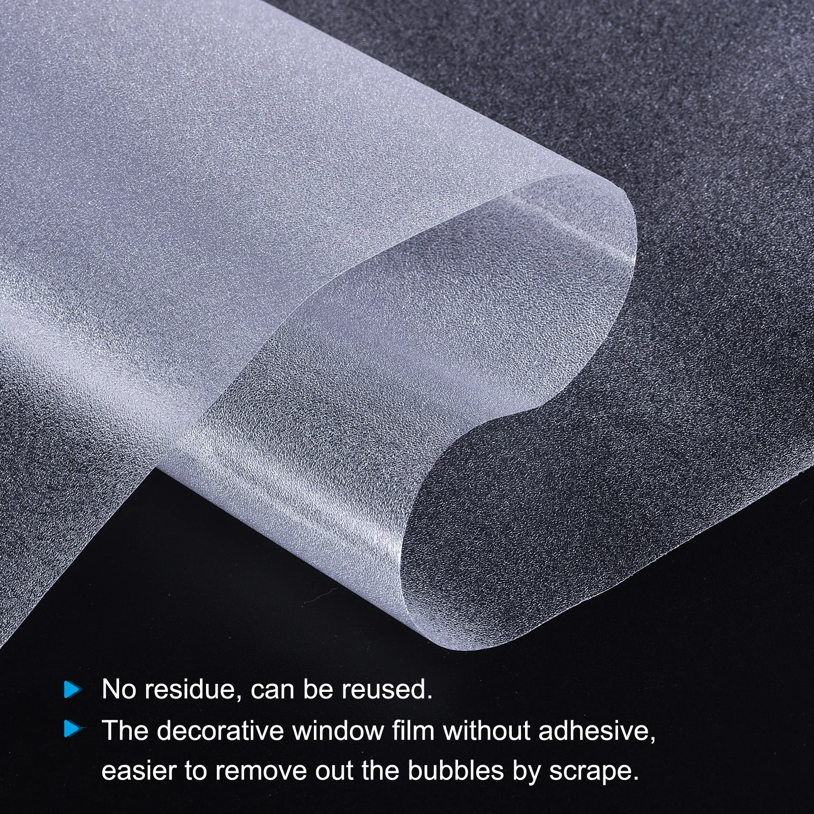 uxcell Privacy Window Film PVC Frosted 78.7 x 17.7 Inch Window Covering for Bathroom Office Clear