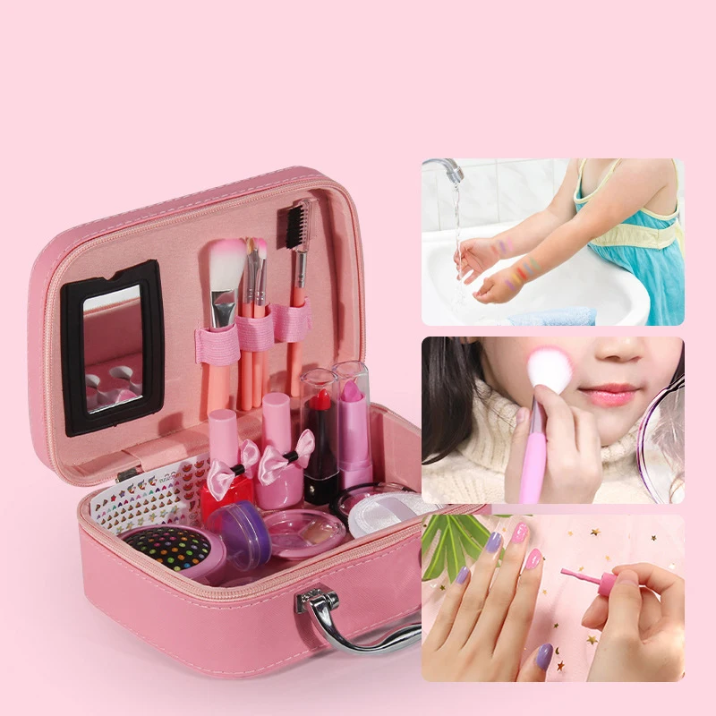 Child Toy Girls Pretend Play Make Up Toys Simulation Cosmetic Bag Makeup Handbag Sets Safety Educational Toys For Children Kids makeup toy princess pretend toys cosmetics set