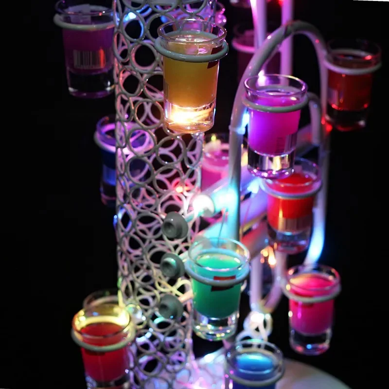 TOP quality Luminous Light Up LED Saxophone wine Cup stand holder for Birthday Party Night Bar club supply