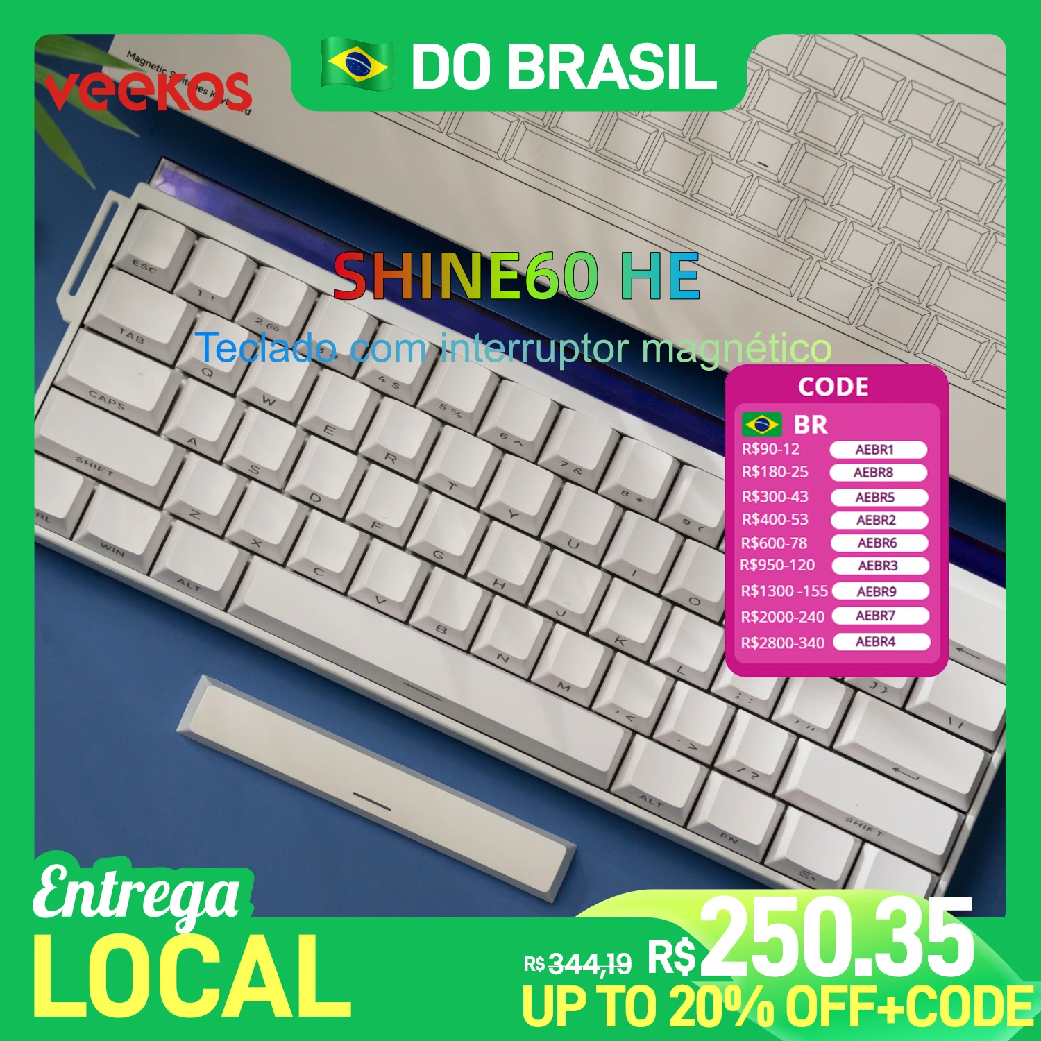 Teclado Magnético Veekos Shine60 HE 60%