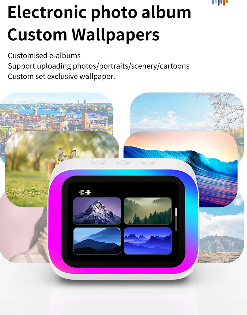 Smart Alarm Clock Bluetooth Speaker Weather Display Night Light Music Stories Player Photo Frame Perfect Gift Bluetooth APP