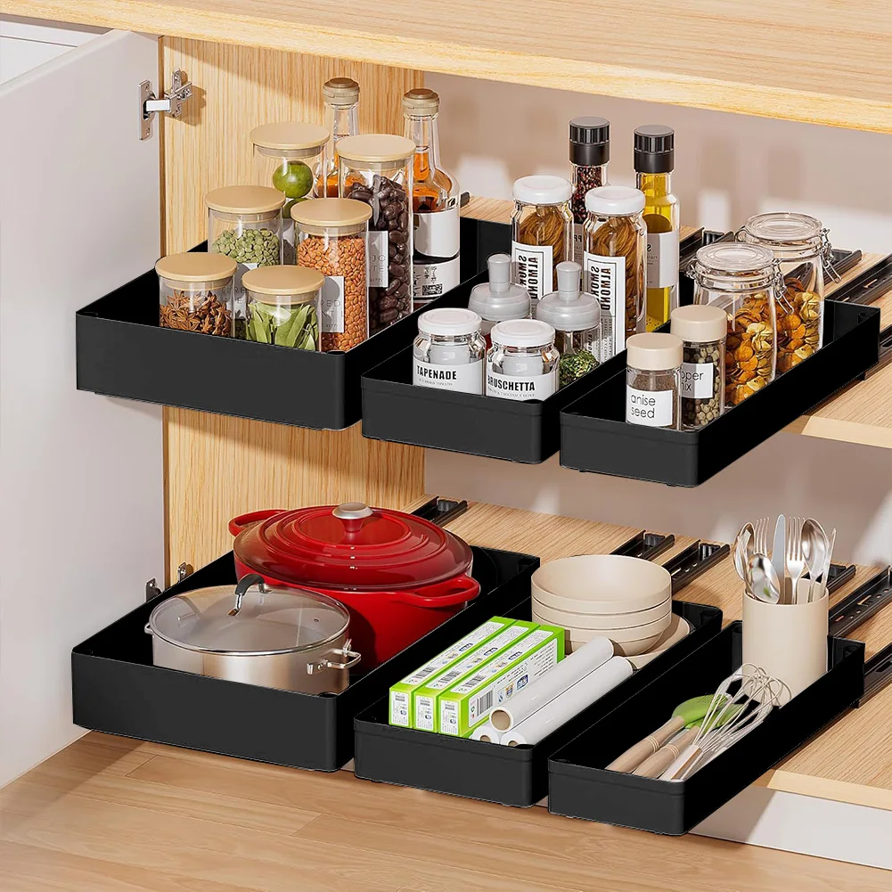 Pull Out Cabinet Organizer,Slide Out Drawers for Kitchen Cabinets & Pantry,Under Sink Storage,Slide Out Shelves for Organization: 3 - 5 Days Free Delivery Only UK