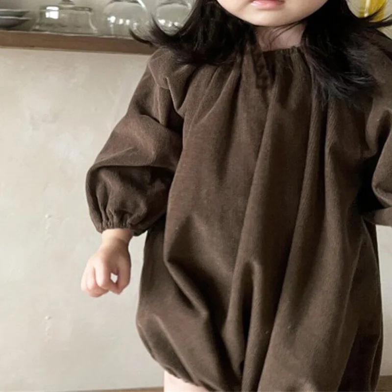 Newborn Baby Romper Jumpsuits Winter Thick Crewneck Letter Embroidery Sweatshirts Romper Clothing Print Sweatshirt White